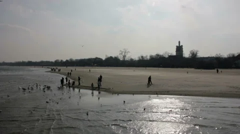 People Walking On The Beach Stock Footage 47483154