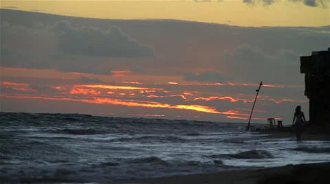 People walking on the beach. Stock Footage 48149688