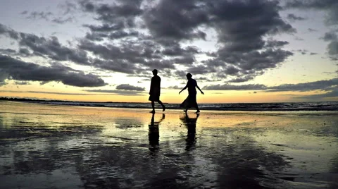 People walking on beach Stock Footage 50172310