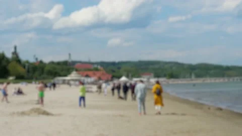 People Walking On The Beach Video stock 132711027
