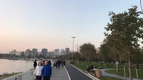 People walking on the beach Stock Footage 144341845