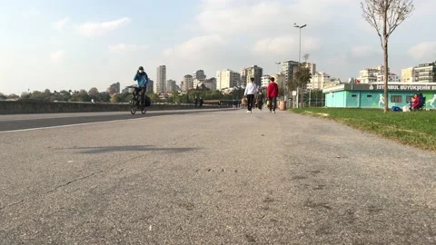 People walking on the beach Video stock 144343524