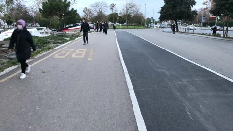 People walking on the beach Video stock 144563152