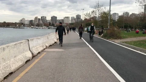 People walking on the beach Video stock 144815591