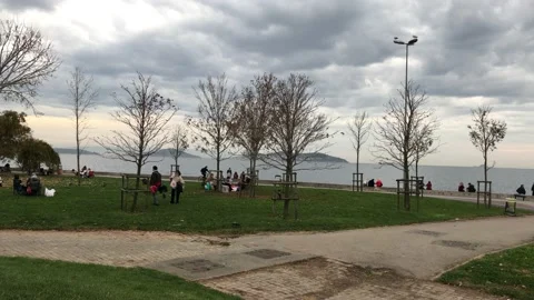 People walking on the beach Stock Footage 144815855