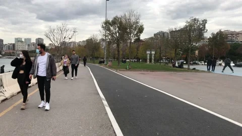 People walking on the beach Video stock 144816098