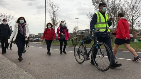 People walking on the beach Stock Footage 144817544