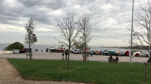 People walking on the beach Video stock 144817586