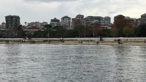 People walking on the beach Video stock 144817980