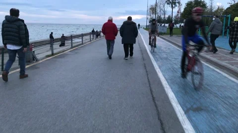 People walking on the beach Video stock 144850014