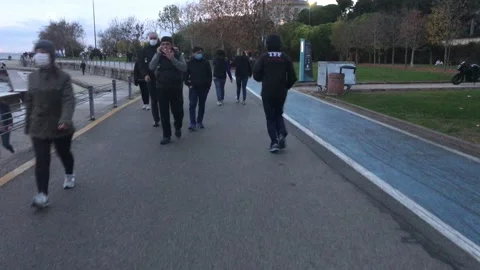 People walking on the beach Video stock 144850199