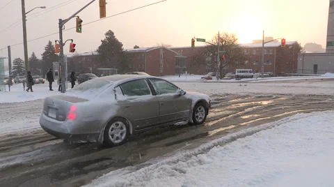 People walking in blizzard snow wind and cold weather in major winter storm Stock Footage 45757234