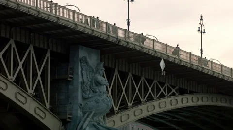 People walking on a bridge Stock Footage 67298955