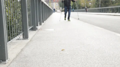 People walking on the bridge Stock Footage 117410621
