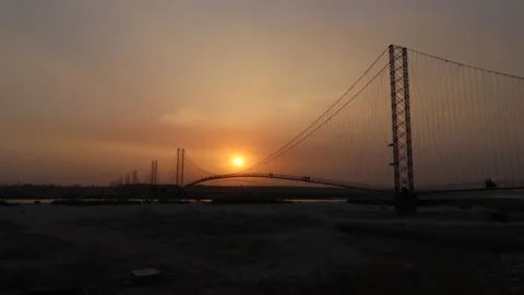 People walking on the bridge Stock Footage 231009959