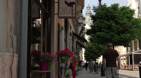 People walking in Budapest Stock Footage 60960346