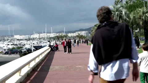 People Walking Cannes Stock Footage 46031990