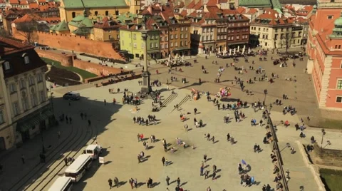 People walking on Castle Square 스톡 동영상 65875737
