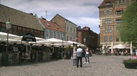 People walking in the centre of Malmo Stock Footage 11287480