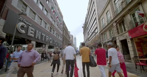 People walking in Centro Histórico, CDMX Stock Footage 250275035