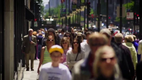 People walking chicago Stock Footage 78649041