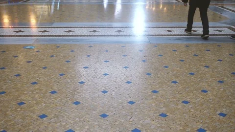 People walking on classical pavement Stock Footage 71378539