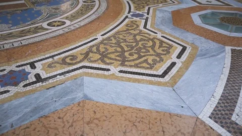People walking on classical pavement in slow motion Stock Footage 71369469