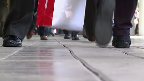 People walking. Close-up Video stock 147664179
