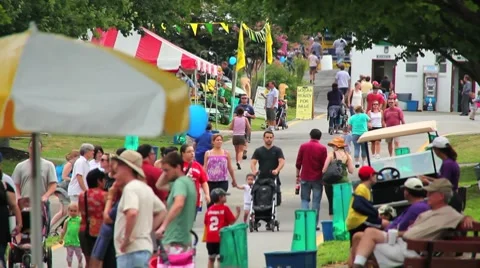 People walking at the County Fair Stock Footage 8521559