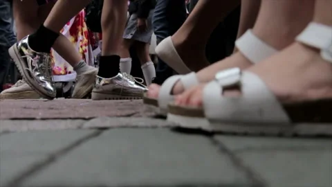 People walking on the crosswalk Stock Footage 188415054