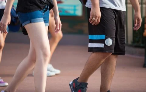 People walking in a crowd Stock Photos