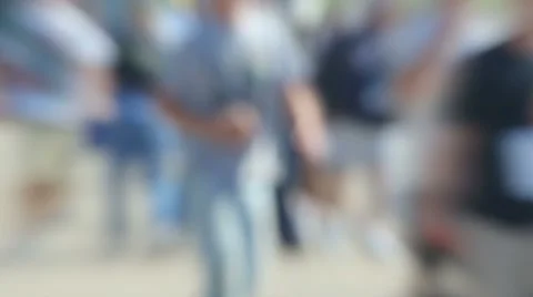 People walking in a crowd in slow motion 動画素材 4713957