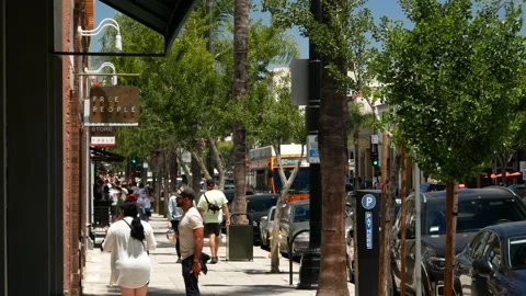 People Walking Crowds Traffic Pasadena California USA Vídeos de archivo 155605650