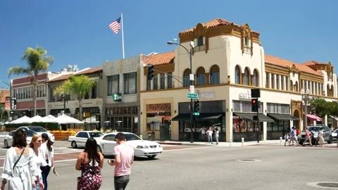 People Walking Crowds Traffic Pasadena California USA Stock Footage 155607940