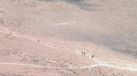 People Walking in the Desert Stock Footage 533973