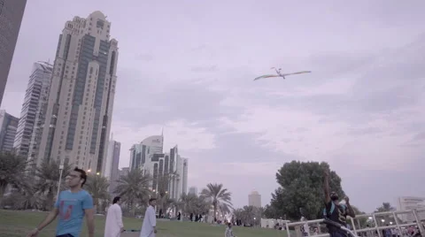 People walking in Doha, Qatar Stock Footage 56187947