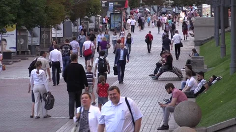 People walking down the avenue Stock Footage 64901162