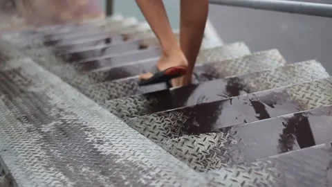 People walking down from the overpass Video stock 148707460