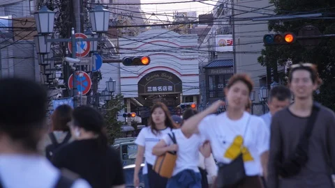 People Walking down Sanjo (1) - Kyoto, Japan Stock Footage 95115300