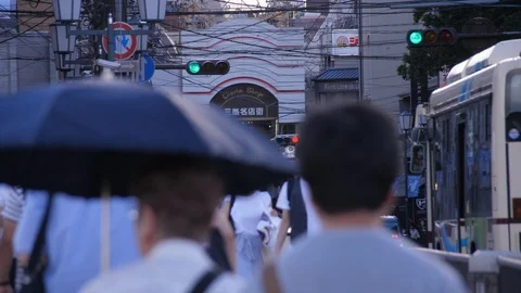 People Walking down Sanjo (2) - Kyoto, Japan Stock Footage 95115340