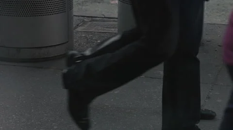 People walking down Side walk during the day in New York City Video stock 59797948