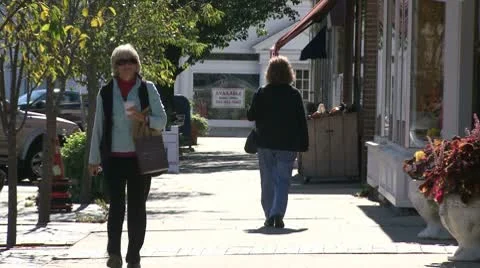 People walking down the sidewalk (1 of 2) Video stock 10685392