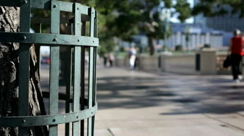People walking down sidewalk path Video stock 704516