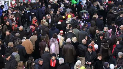 People walking down the street, the crowd, editorial Stock Footage 10799623