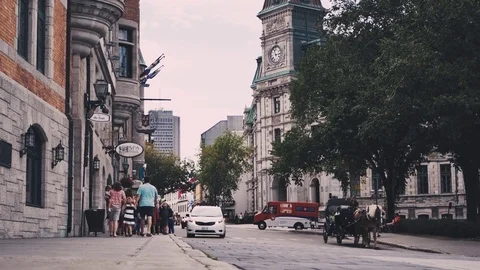 People walking down a street 스톡 동영상 74503271