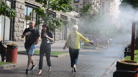 People walking down the street Video stock 144134304