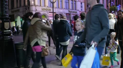 People walking down the street London Night Piccadilly circus Stock Footage 11374853
