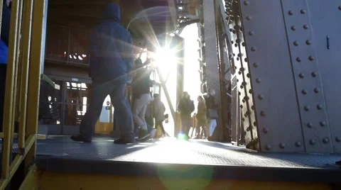 People walking on the Eiffel Tower Stock Footage 59517088