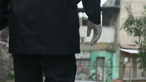 People walking in the empty street during coronavirus days in Turkey Vídeo Stock 134493951