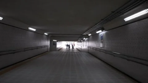 People walking  an empty underground passage in Nara Vídeos de archivo 333861742